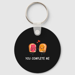 You Complete Me Schattige Valentijnsdag Pindakaas Sleutelhanger