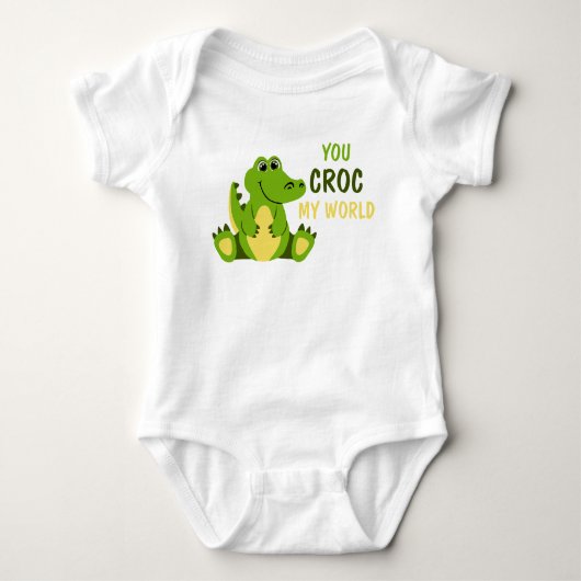 You Croc My World Crocodile Aligator Baby Romper (Voorkant)