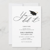 You did it modern Graduation invitation (Devant)