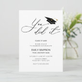 You did it modern Graduation invitation (Debout devant)