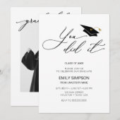 You did it modern Graduation invitation (Devant / Derrière)