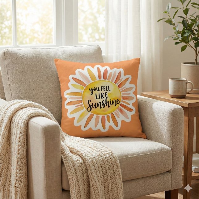 You Feel Like Sunshine Photo Throw Pillow Kussen (Empower someone special with this, "You feel like sunshine" photo pillow! )