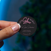 You Glow Girl Afstudeerder Roze Neon Script Afstud Ronde Sticker