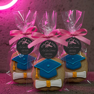 You Glow Girl Afstudeerder Roze Neon Script Afstud Ronde Sticker