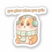 You Glow When You Grin – Cute Hamster Sticker (Recto)