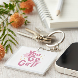 You Go Girl | Porte-clés motivationnel rose