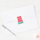 "You Got This Babe" Pink Sparkle Typography Vierkante Sticker (Envelop)