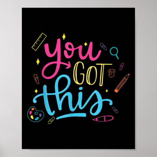 You Got This Motivational Testing Day Teacher Stud Poster (Voorkant)