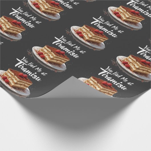 You Had Me at Tiramisu – Fun Food Print Cadeaupapier (Hoek)