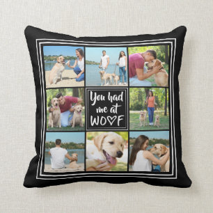 You Had Me at WOOF 8-Photo Collage Bewerkbaar Zwar Kussen