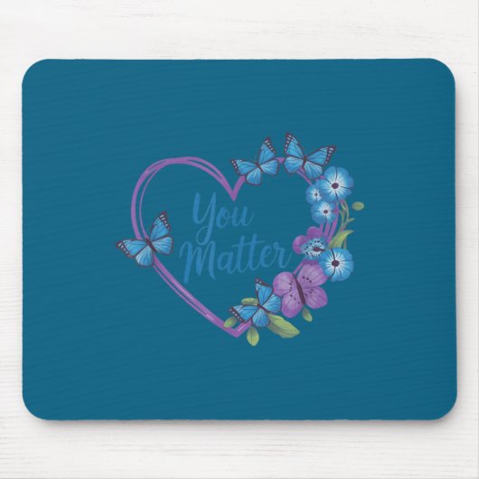 You Heart Suicide Prevention Awareness Muismat (Voorkant)