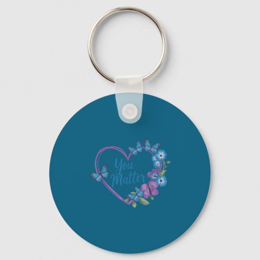 You Heart Suicide Prevention Awareness  Sleutelhanger (Voorkant)