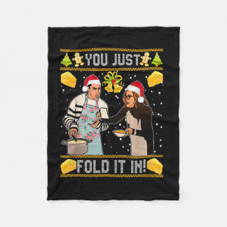 You Just Fold It In Christmas Xmas Pajamas Christm Fleece Deken