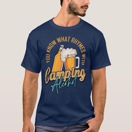 You Know What Rhymes With Camping Alcohol boy T-shirt (Voorkant)