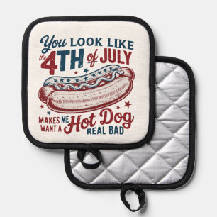 You Look Like 4th of July maakt een hotdog Pannenlap