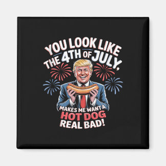 You Look Like The 4th Of July Makes Me Want Hotdog Magneet