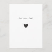 You Lovely Dad Citation Carte Cœur Noir (Devant)