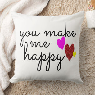You Make Me Happy Lovers Citaten & Gezegden Kussen