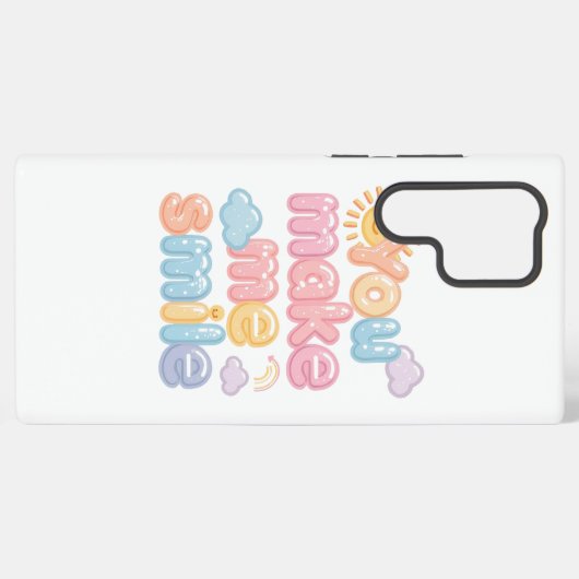 "You Make Me Smile" with Sun and Clouds Samsung Galaxy Hoesje (Achterkant horizontaal)