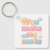 "You Make Me Smile" with Sun and Clouds Sleutelhanger (Voorkant)