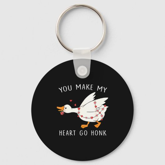 You Make My Heart Go Honk Goose Valentine's Day  Sleutelhanger (Voorkant)
