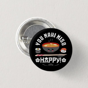 You Maki Miso Happy - Japanse noedels Schattige Ka Ronde Button 3,2 Cm