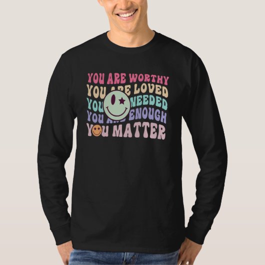 You Matter Kindness Groovy Kind Positive Thankful  T-shirt (Voorkant)