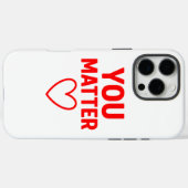 You Matter" Positiviteit van het Rode Hart Case-Mate iPhone Case (Achterkant (horizontaal))