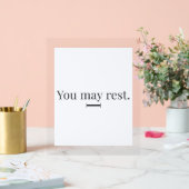 "You May Rest" Acrylic Desk Sign (Mariage)
