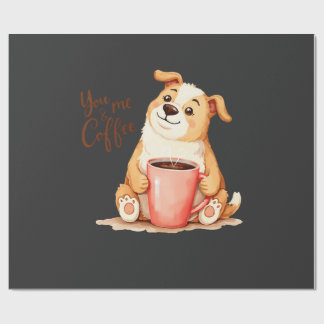 You & me Coffee - Schattige Corgi & Gezellige Brou Cadeaupapier