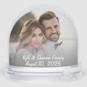 You & Me Forever and Always Picture Heart Couple Sneeuwbol (Achterkant)