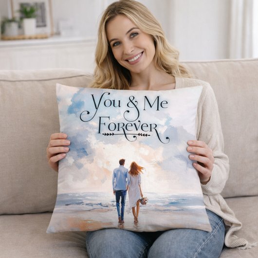 You & Me Forever Romantic Throw Pillow Kussen