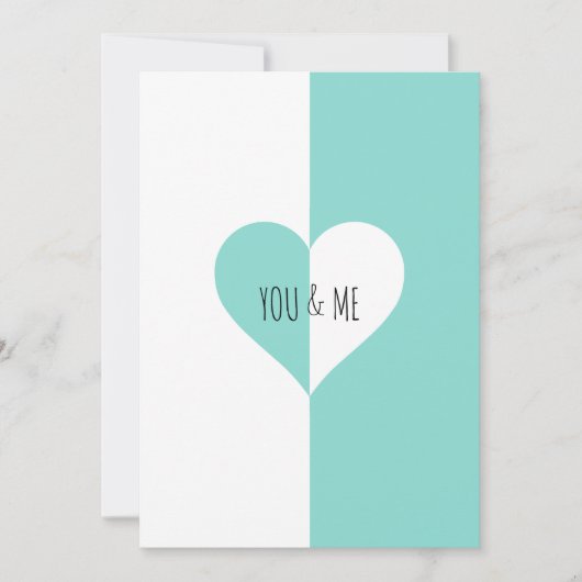You & Me Suite Blauwgroen Blauwe Repetitie Uitnodi Kaart (Voorkant)