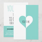 You & Me Suite Blauwgroen Blauwe Repetitie Uitnodi Kaart (Voorkant / Achterkant)