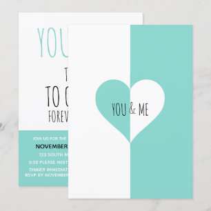 You & Me Suite Turquoise Blue Rehearsal Invitation