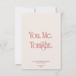 You. Me. Tonight. Valentine's Day Invitation Card Kaart