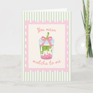 You Mean Matcha To Me Kaart - Roze en Groen