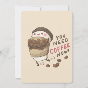 You Need Coffee Now Illustratie Kaart