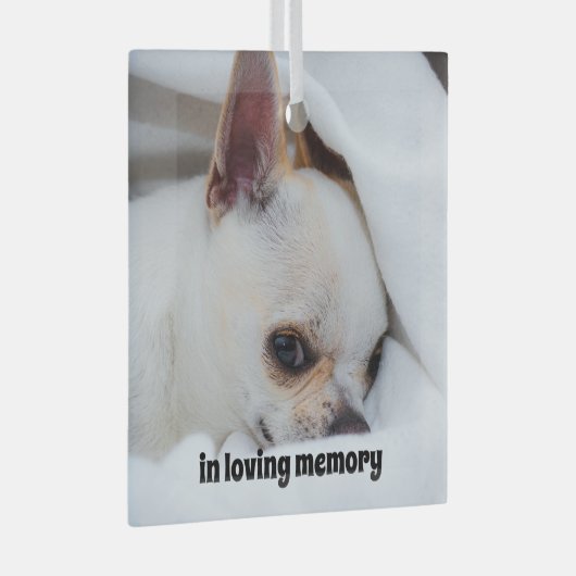 You pet dog puppy custom foto chihuahua glas ornament (Voorkant Rechts)