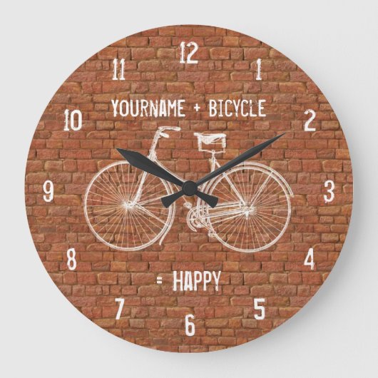 You Plus Bicycle Equals Happy Antique Red Bricks Grote Klok (Voorkant)
