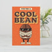 You’re a Cool Bean funny coffee bean pun gift Bedankkaart (Staand voorkant)