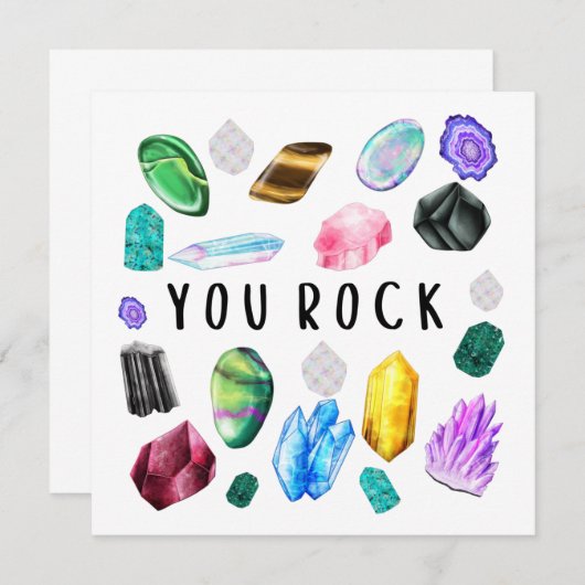 You Rock Crystal Thank You Cartes (Devant / Derrière)