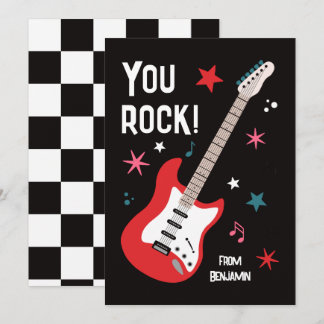 You rock guitar classroom valentine's day card feestdagenkaart