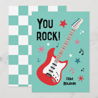 You rock guitar classroom valentine's day card feestdagenkaart