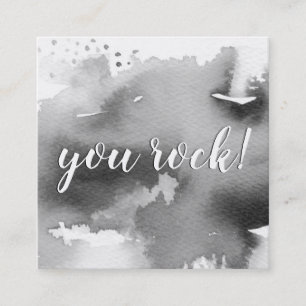 YOU ROCK modern handgeschreven script zwart Vierkante Visitekaartje