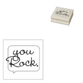 You Rock Speech Bubble Rubber Art Stamp Rubberstempel (Gestempeld)