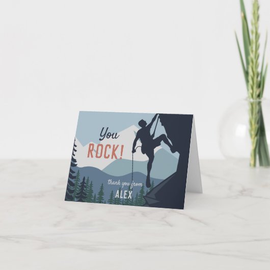 You Rock | Thema voor kinderklimmuur Bedankkaart (Voorkant)