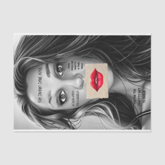 You Should Smile More Decoupage Paper Red Lips Tissuepapier (Voorkant)