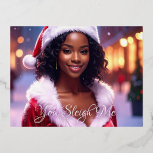 YOU SLEIGH ME - Christmas Folded Wenskaart Folie Feestdagen Briefkaart
