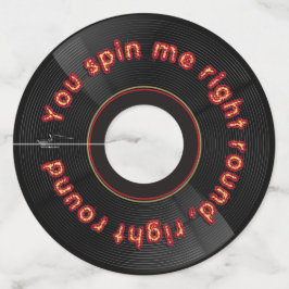 "You Spin Me" Retro Vinyl Muziek Onderzetter Wijnglaslabel